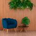 Conjunto com 2 Poltronas Ariel Veludo Azul e Dourado