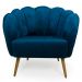 Conjunto com 2 Poltronas Ariel Veludo Azul e Dourado
