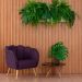 Conjunto com 2 Poltronas Ariel Veludo Uva e Dourado