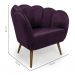 Conjunto com 2 Poltronas Ariel Veludo Uva e Dourado