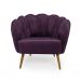 Conjunto com 2 Poltronas Ariel Veludo Uva e Dourado