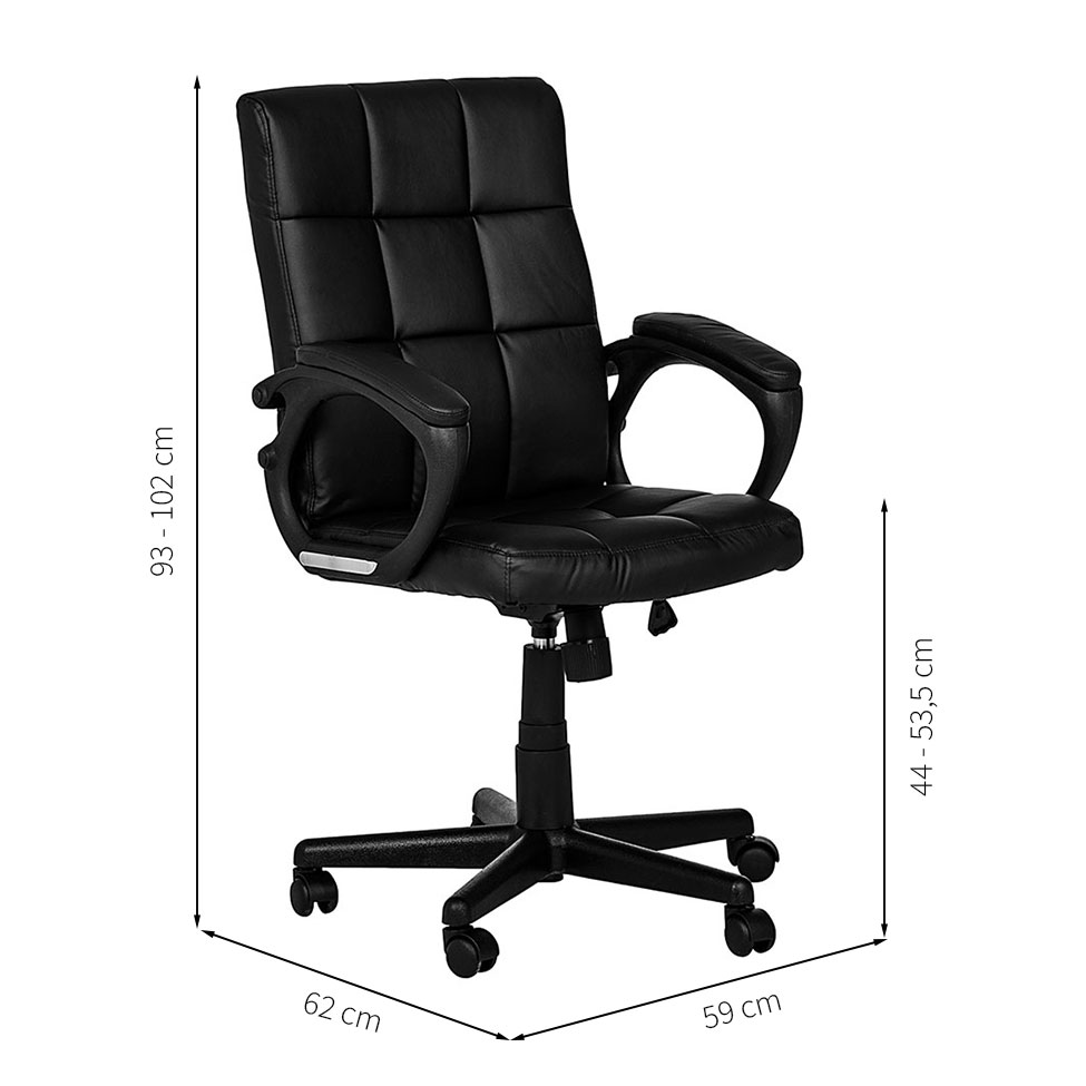 Conjunto com 3 Cadeiras de Escritório Charles Preto