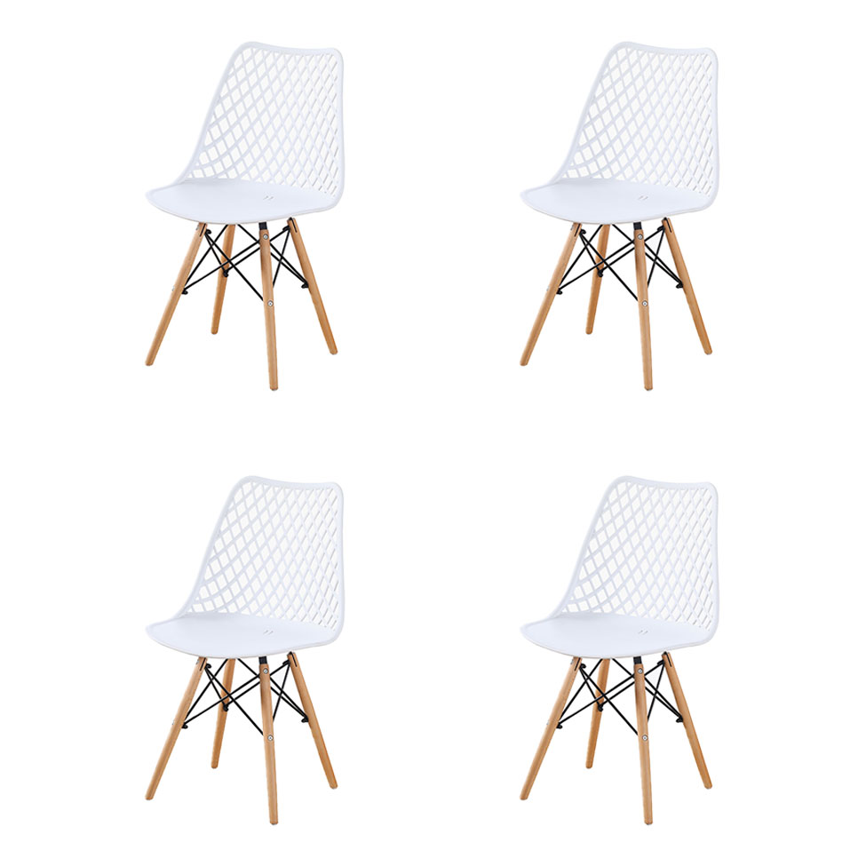 Conjunto com 4 Cadeiras Deva Eiffel Branco