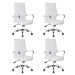 Conjunto com 4 Cadeiras de Escritório Diretor Giratórias Cleaner Branco