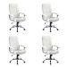 Conjunto com 4 Cadeiras de Escritório Presidente Giratórias Office Plus Branco