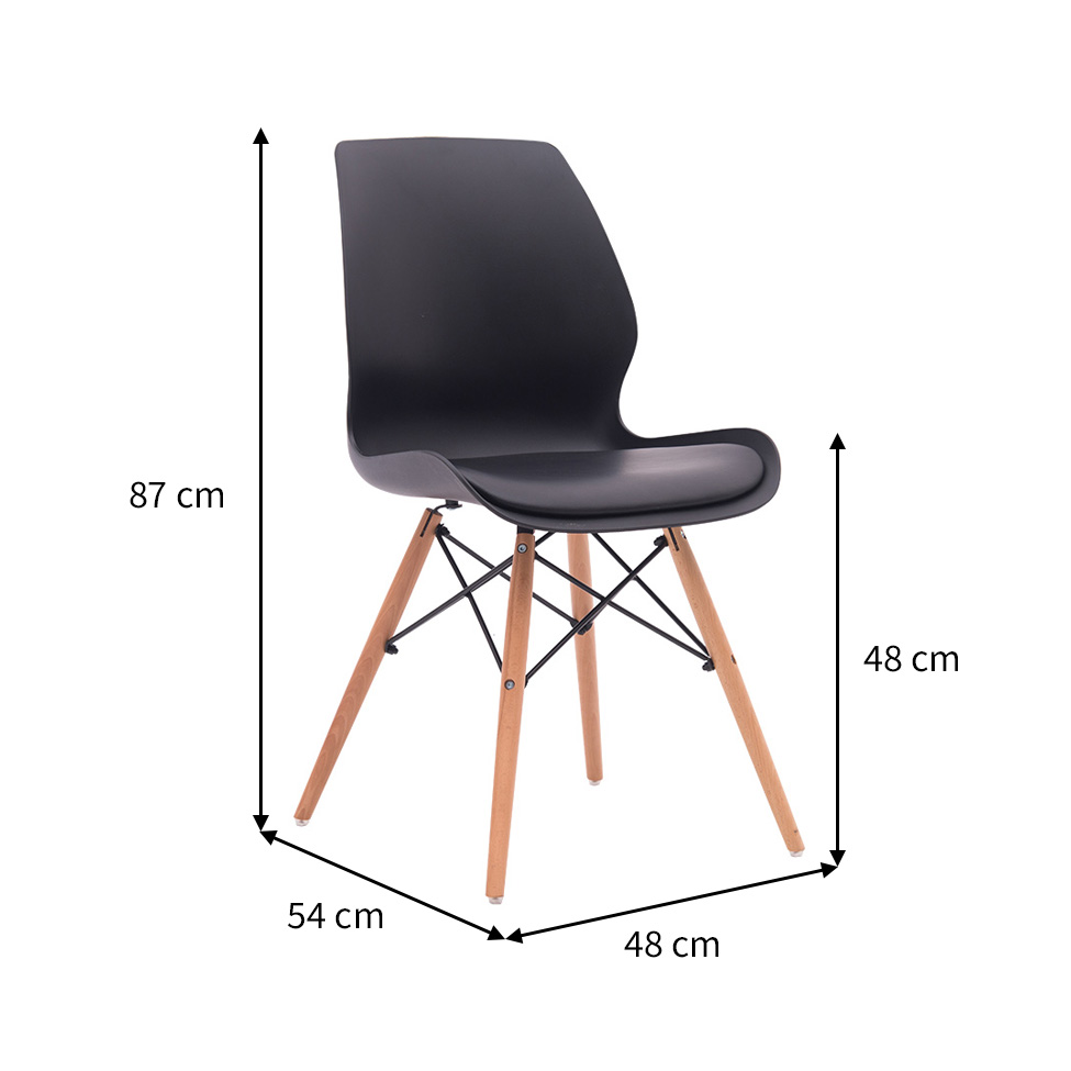 Conjunto com 6 Cadeiras Eames Eiffel Rubi Preto
