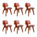 Conjunto com 6 Cadeiras Eames Walnut Madeira