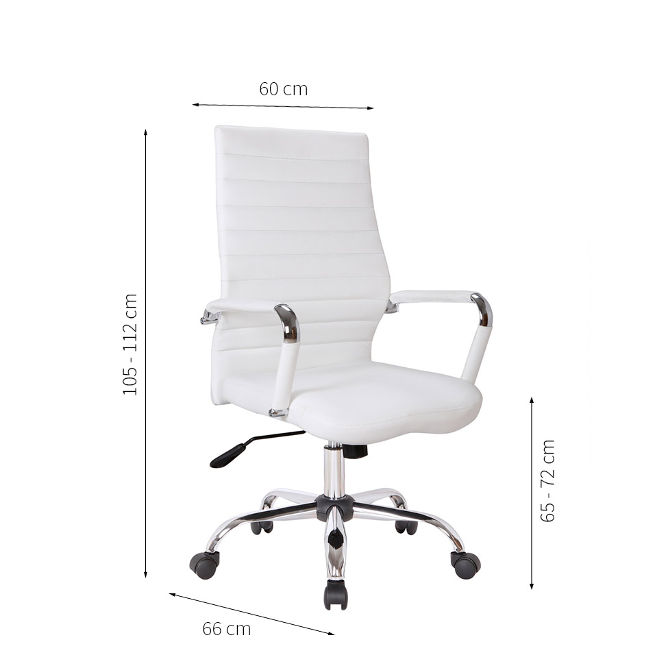 Conjunto com 6 Cadeiras de Escritório Diretor Giratórias Cleaner Branco
