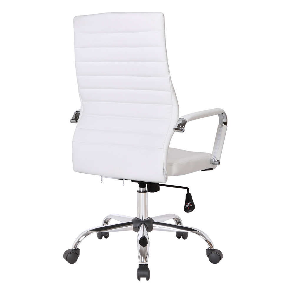 Conjunto com 6 Cadeiras de Escritório Diretor Giratórias Cleaner Branco