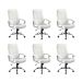 Conjunto com 6 Cadeiras de Escritório Presidente Giratórias Office Plus Branco