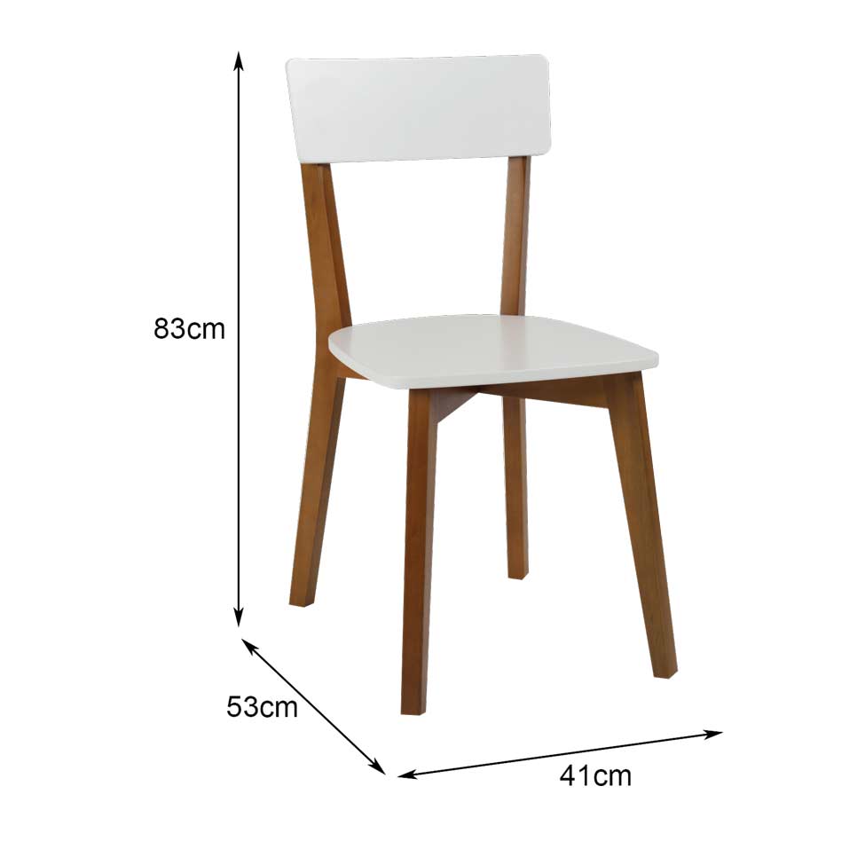 Conjunto de 2 Cadeiras Tóquio Branco e Castanho