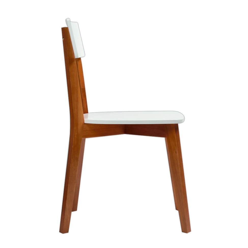 Conjunto de 2 Cadeiras Tóquio Branco e Castanho