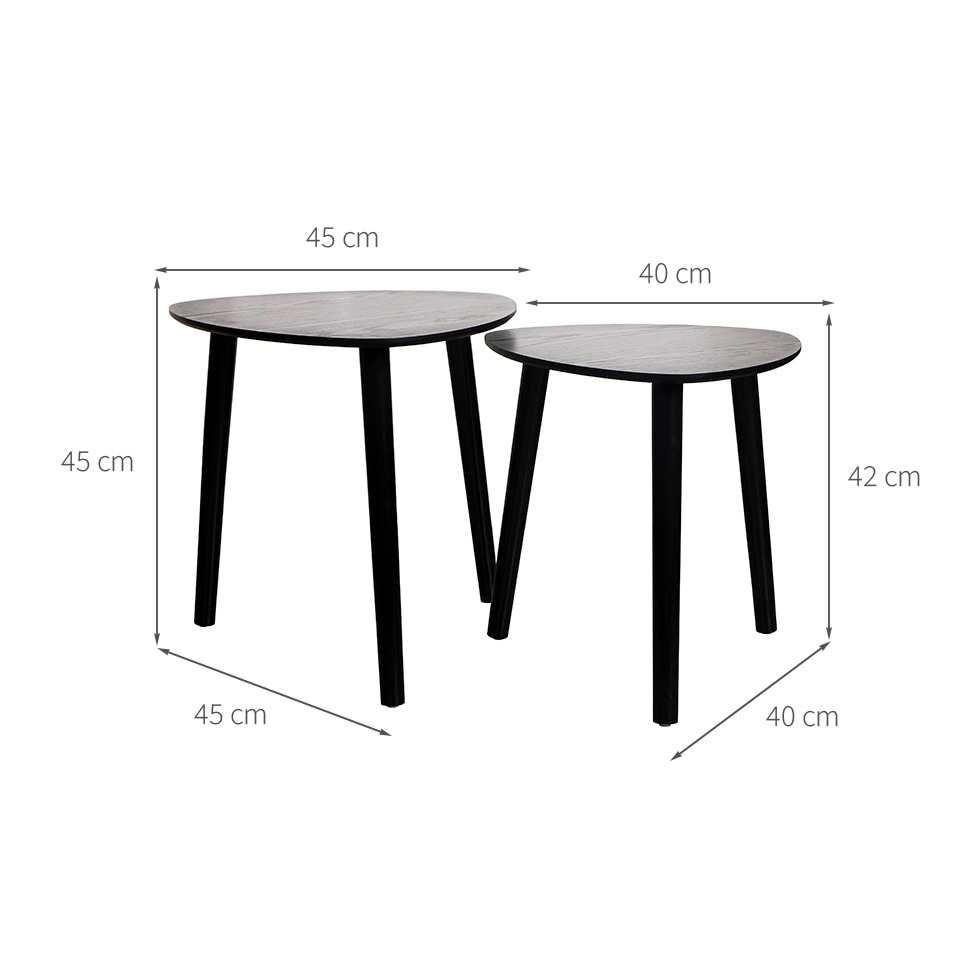 Conjunto de Mesa Lateral Ellie Preta