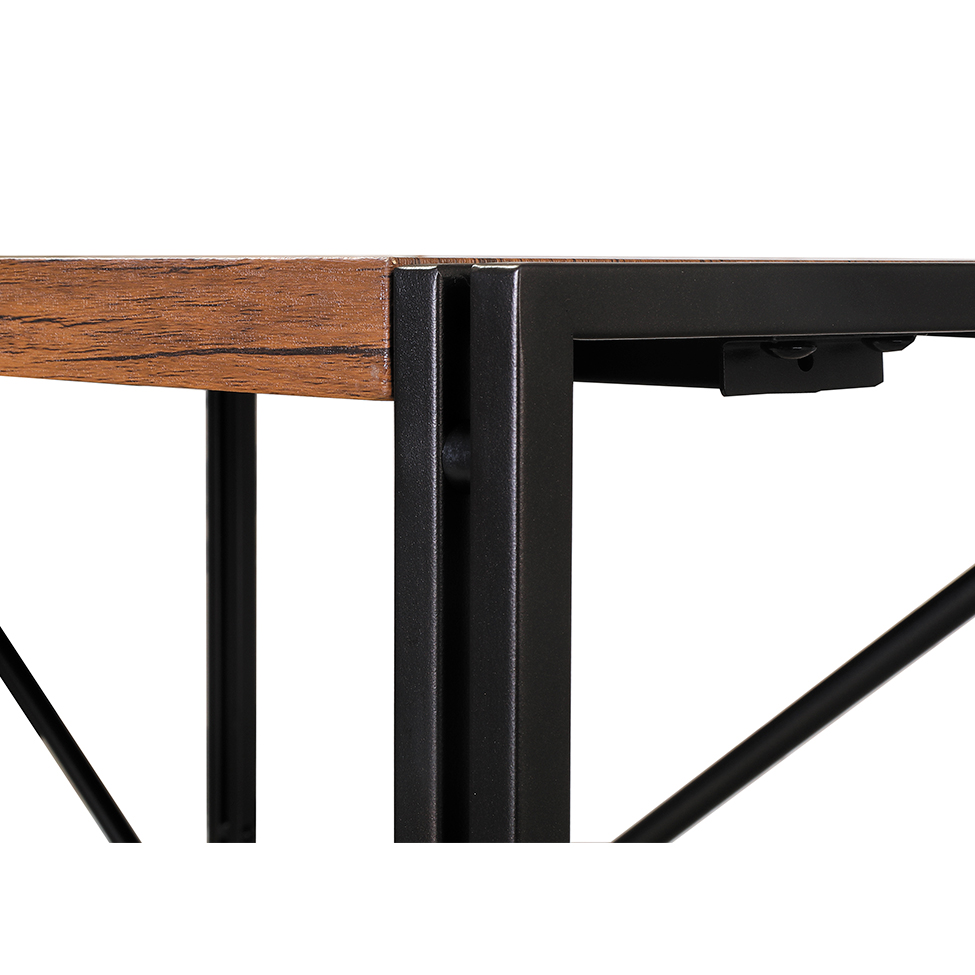Conjunto de Mesa Wooden com 1 Banco e 2 Cadeiras Preto e Amêndoa