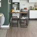Conjunto de Mesa Wooden com 4 Bancos Preto e Amêndoa