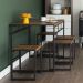 Conjunto de Mesa Wooden com 4 Bancos Preto e Amêndoa