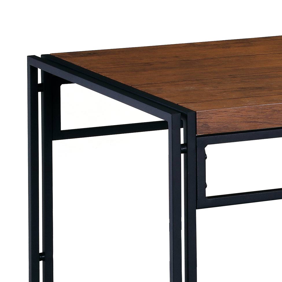 Conjunto de Mesa Wooden com 4 Bancos Preto e Amêndoa