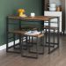 Conjunto de Mesa Wooden com 4 Bancos Preto e Amêndoa