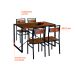 Conjunto de Mesa Wooden com 4 Cadeiras Preto e Amêndoa