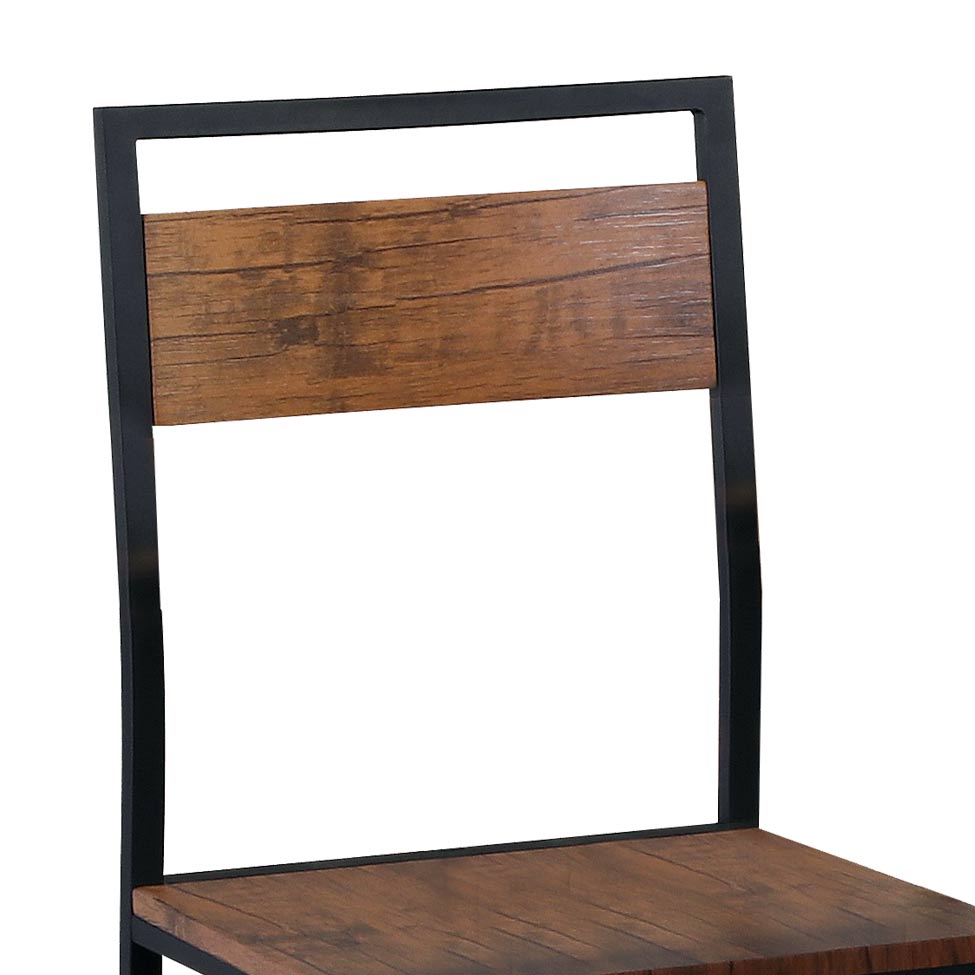 Conjunto de Mesa Wooden com 4 Cadeiras Preto e Amêndoa