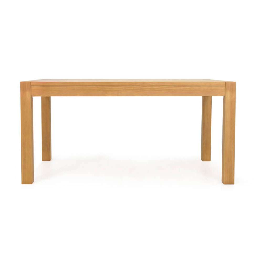 Conjunto de Mesa de Jantar com 1 Banco Macaúba Madeira Maciça Amêndoa e 2 Cadeiras Esmeralda Bege