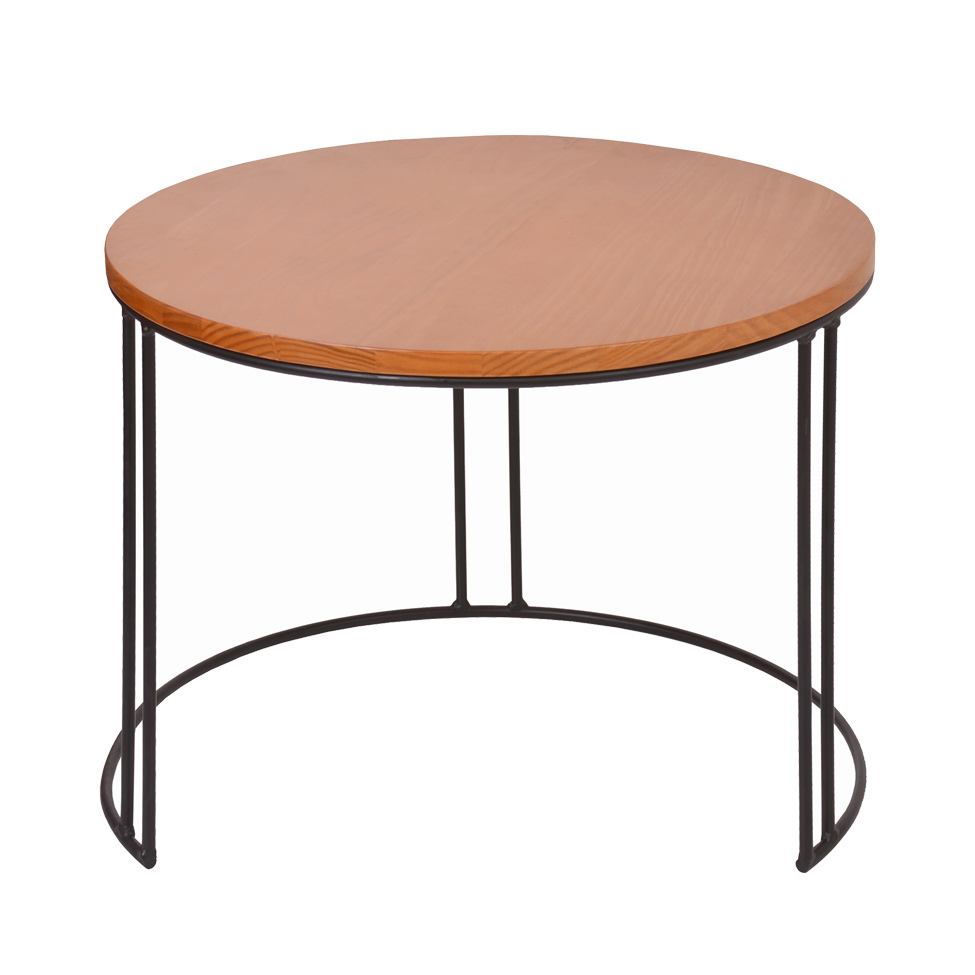 Conjunto de Mesas Laterais Eclipse Castanho e Preto Industrial