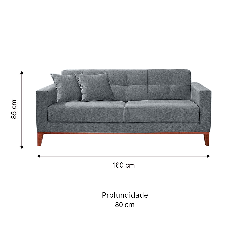 Conjunto de Sofá 2 e 3 Lugares Kivik Capitonê Cinza