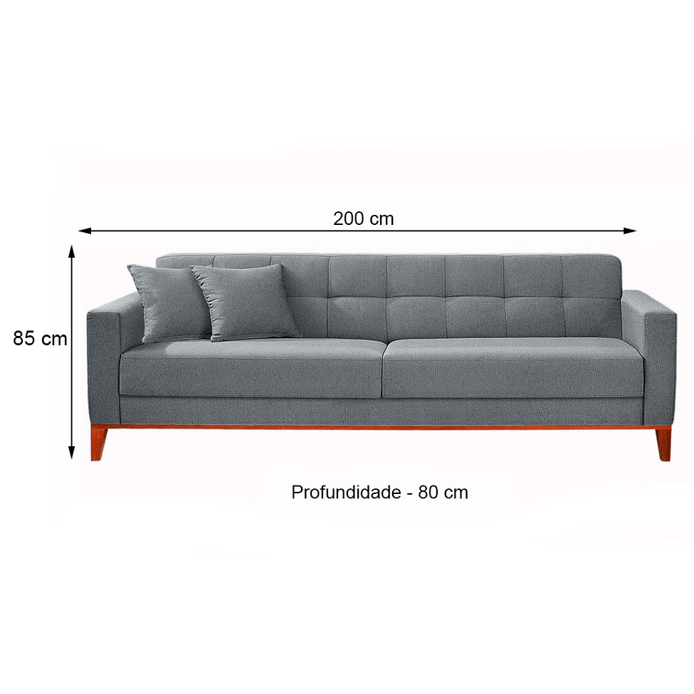 Conjunto de Sofá 2 e 3 Lugares Kivik Capitonê Cinza