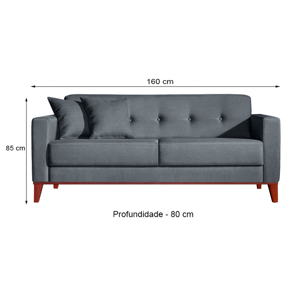 Conjunto de Sofá 2 e 3 Lugares Kivik Poliéster Botonê Cinza