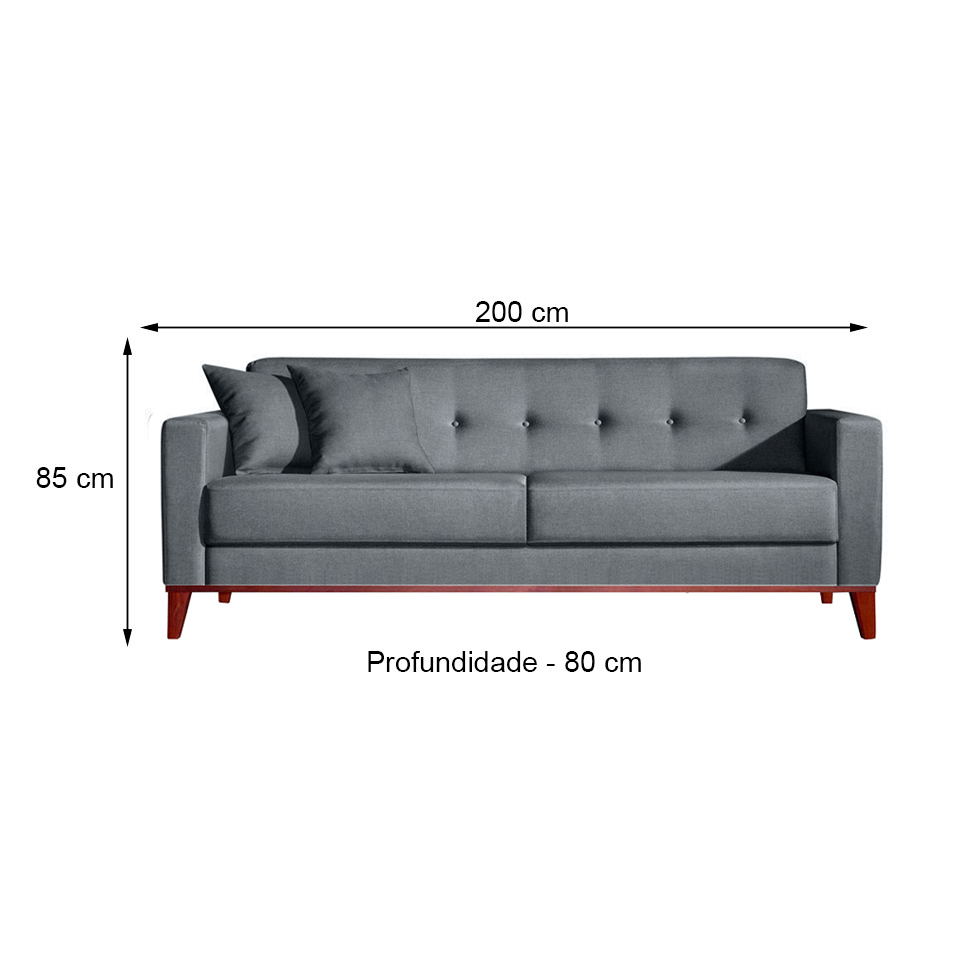 Conjunto de Sofá 2 e 3 Lugares Kivik Poliéster Botonê Cinza