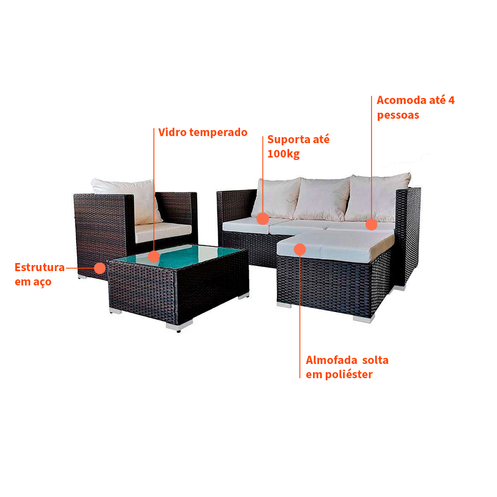 Conjunto para Área Externa Bela Marrom