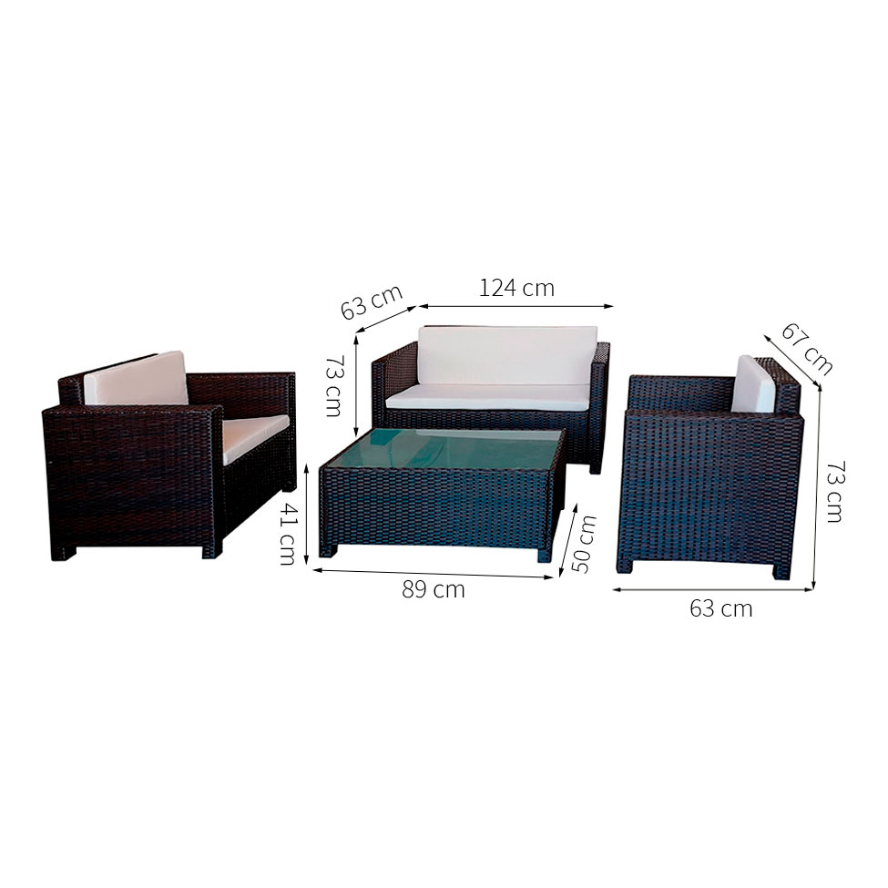 Conjunto para Área Externa Selina Marrom