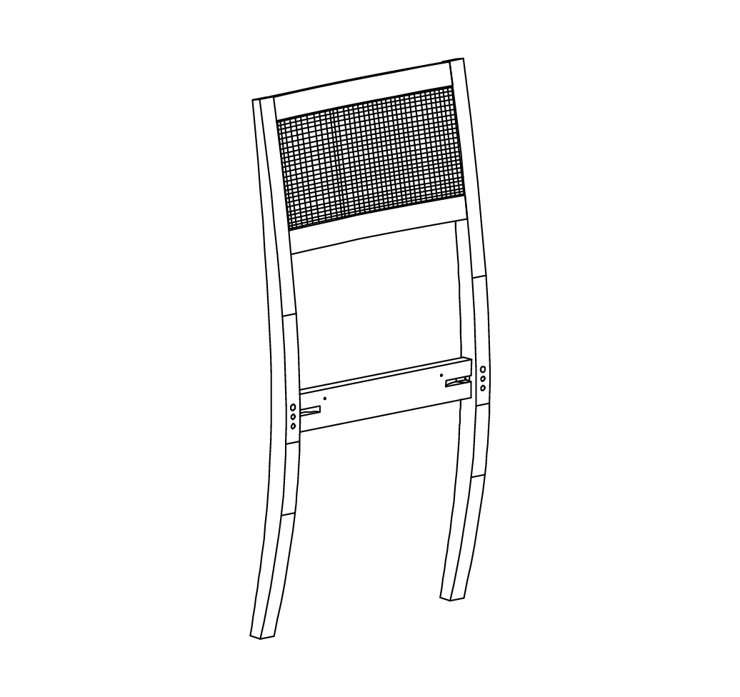 Encosto Aberto Palha Iguatemi Madeira Maciça Avelã