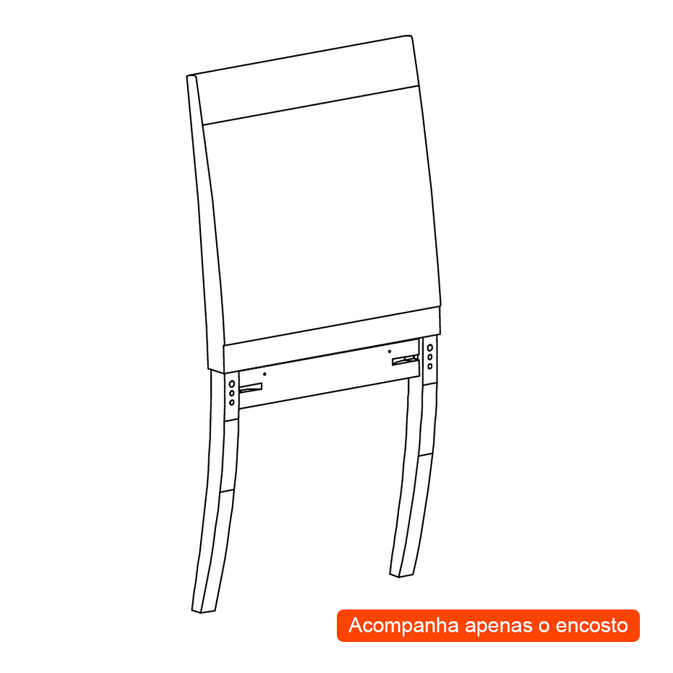 Encosto Faixa Iguatemi Madeira Maciça Avelã Linho Cru e  Corino Caramelo