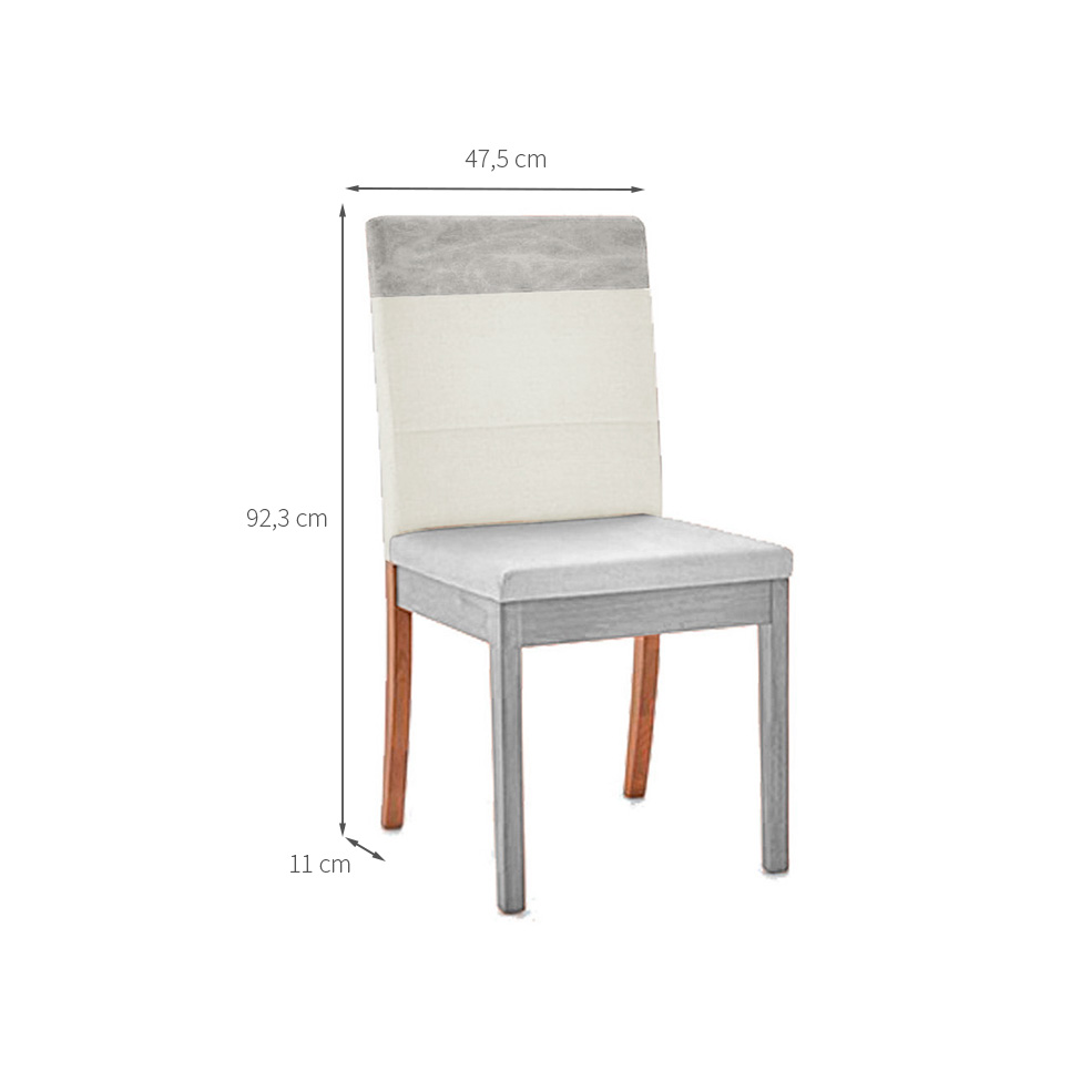 Encosto Faixa Iguatemi Madeira Maciça Avelã Linho Cru e Bege