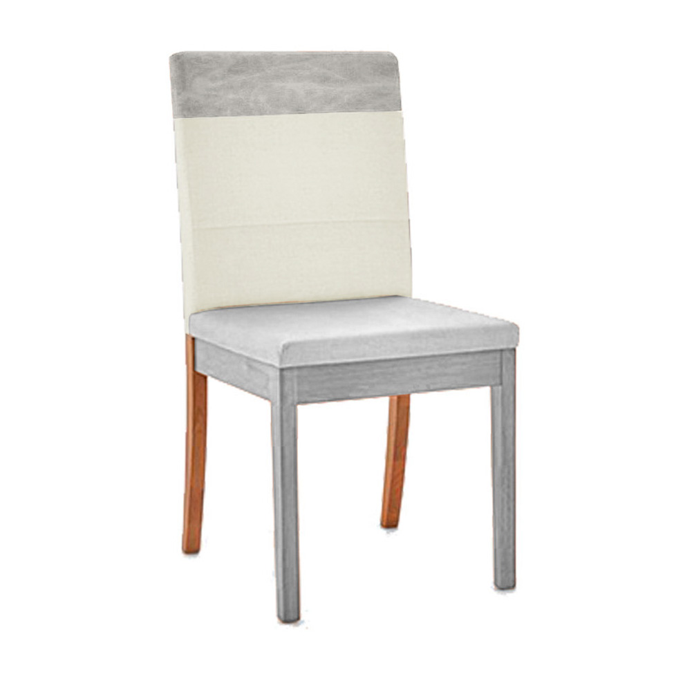 Encosto Faixa Iguatemi Madeira Maciça Avelã Linho Cru e Bege