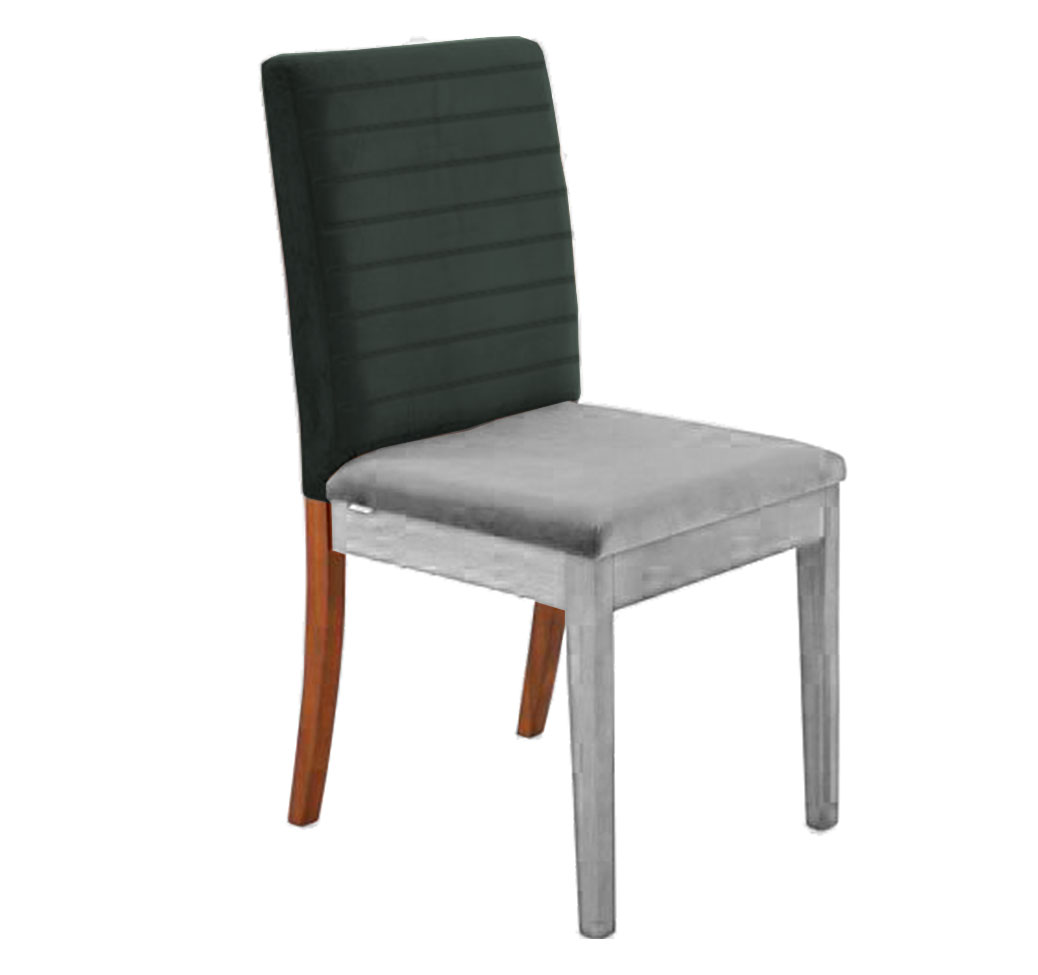 Encosto Matelassê Iguatemi Madeira Maciça Avelã  Chumbo Esverdeado