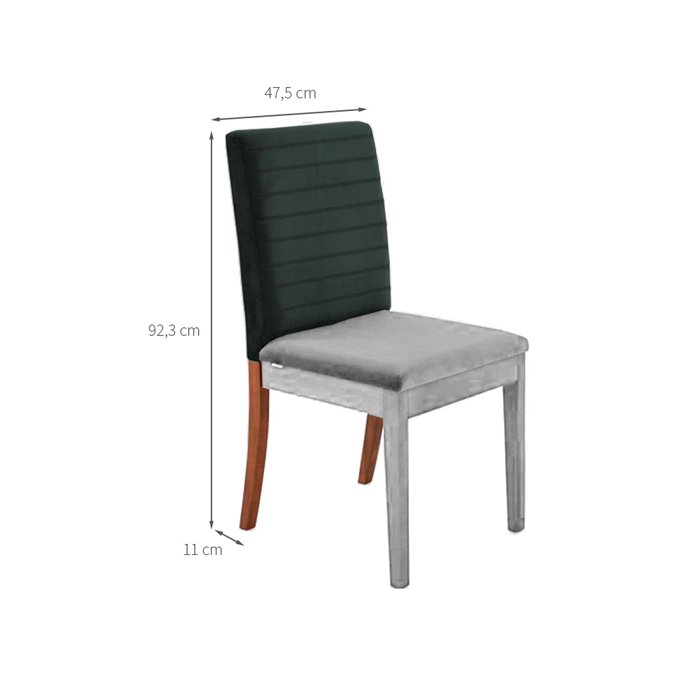 Encosto Matelassê Iguatemi Madeira Maciça Avelã  Chumbo Esverdeado