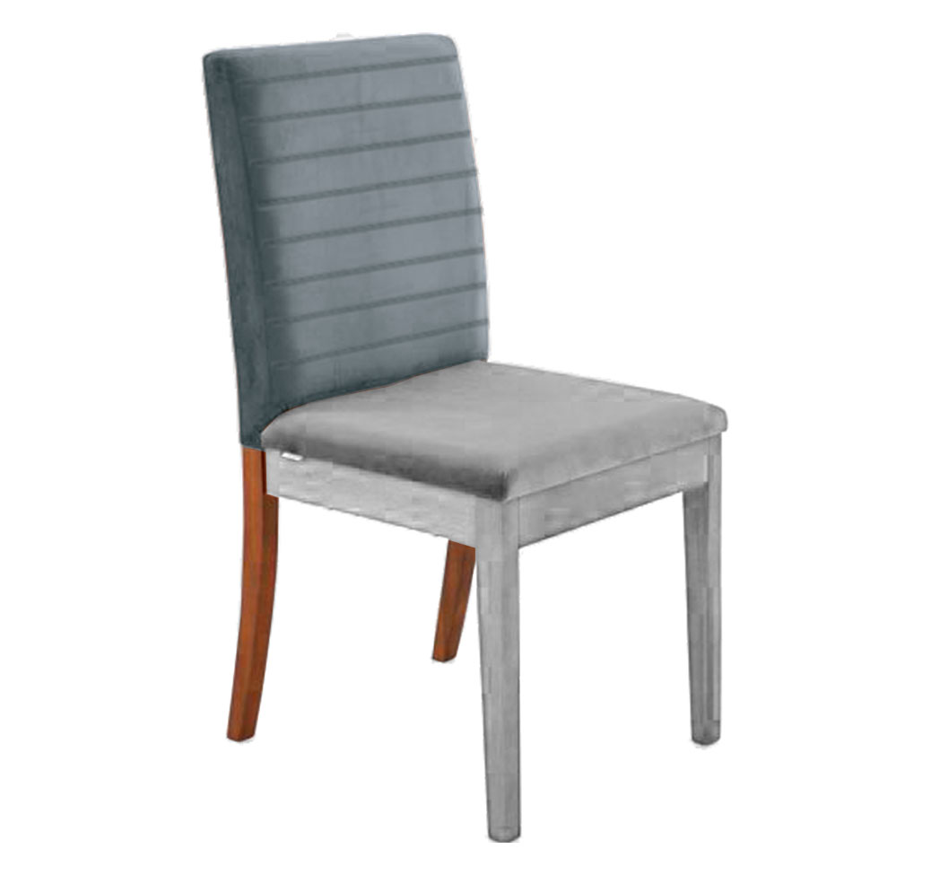 Encosto Matelassê Iguatemi Madeira Maciça Avelã  Linho Cinza