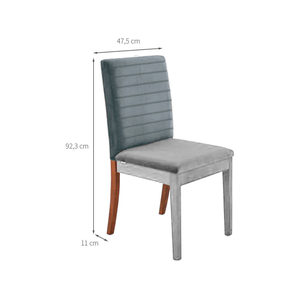 Encosto Matelassê Iguatemi Madeira Maciça Avelã  Linho Cinza