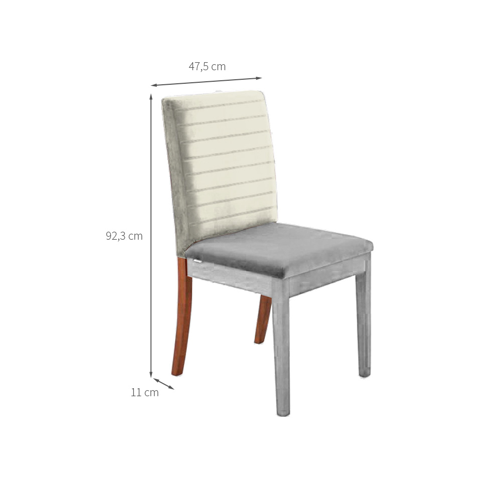 Encosto Matelassê Iguatemi Madeira Maciça Avelã  Linho Cru