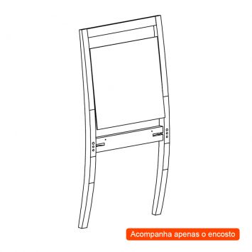 Encosto Moldura Iguatemi Madeira Maciça Avelã Linho Cinza