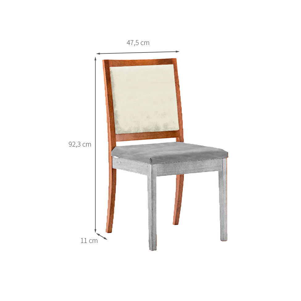 Encosto Moldura Iguatemi Madeira Maciça Avelã Linho Cru