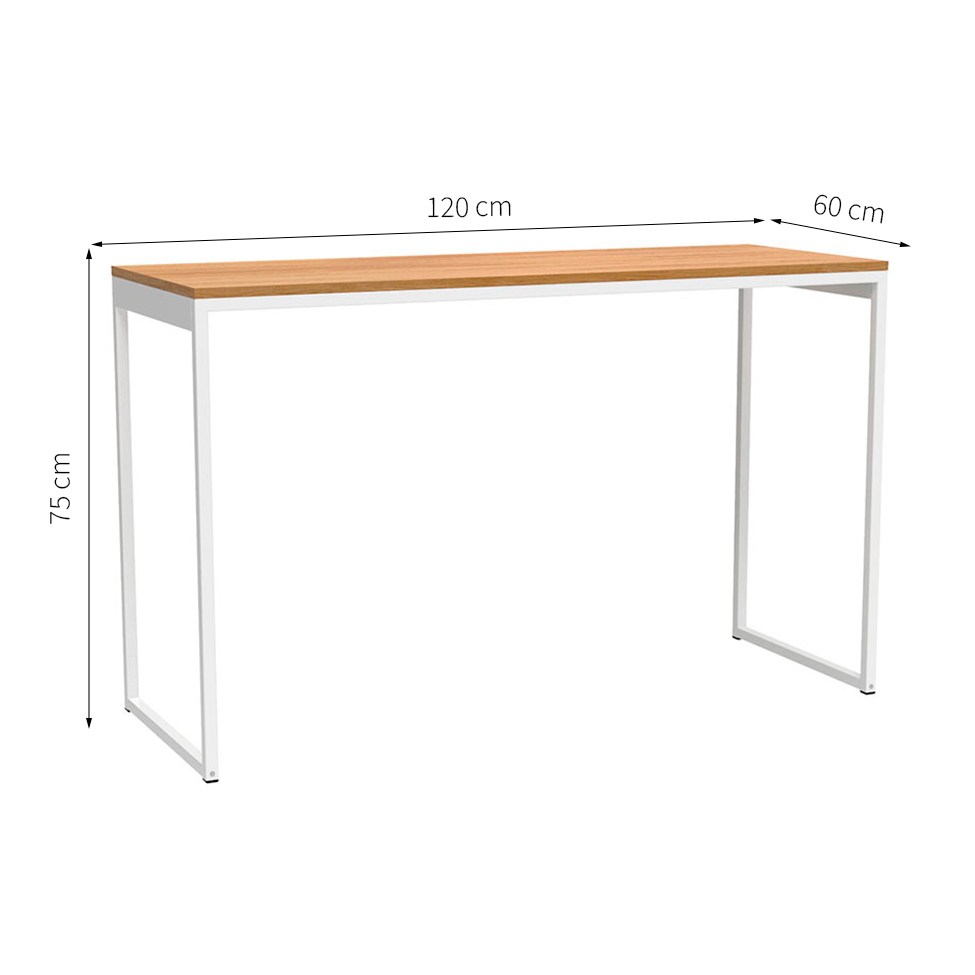 Escrivaninha Stanford Natural e Branca 120 cm