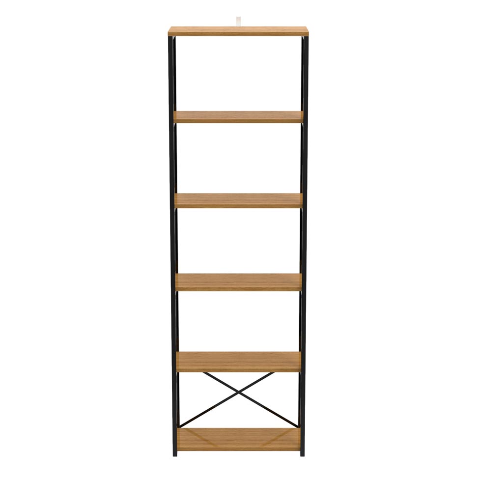 Estante Industrial Stanford Amêndoa e Preta 60 cm