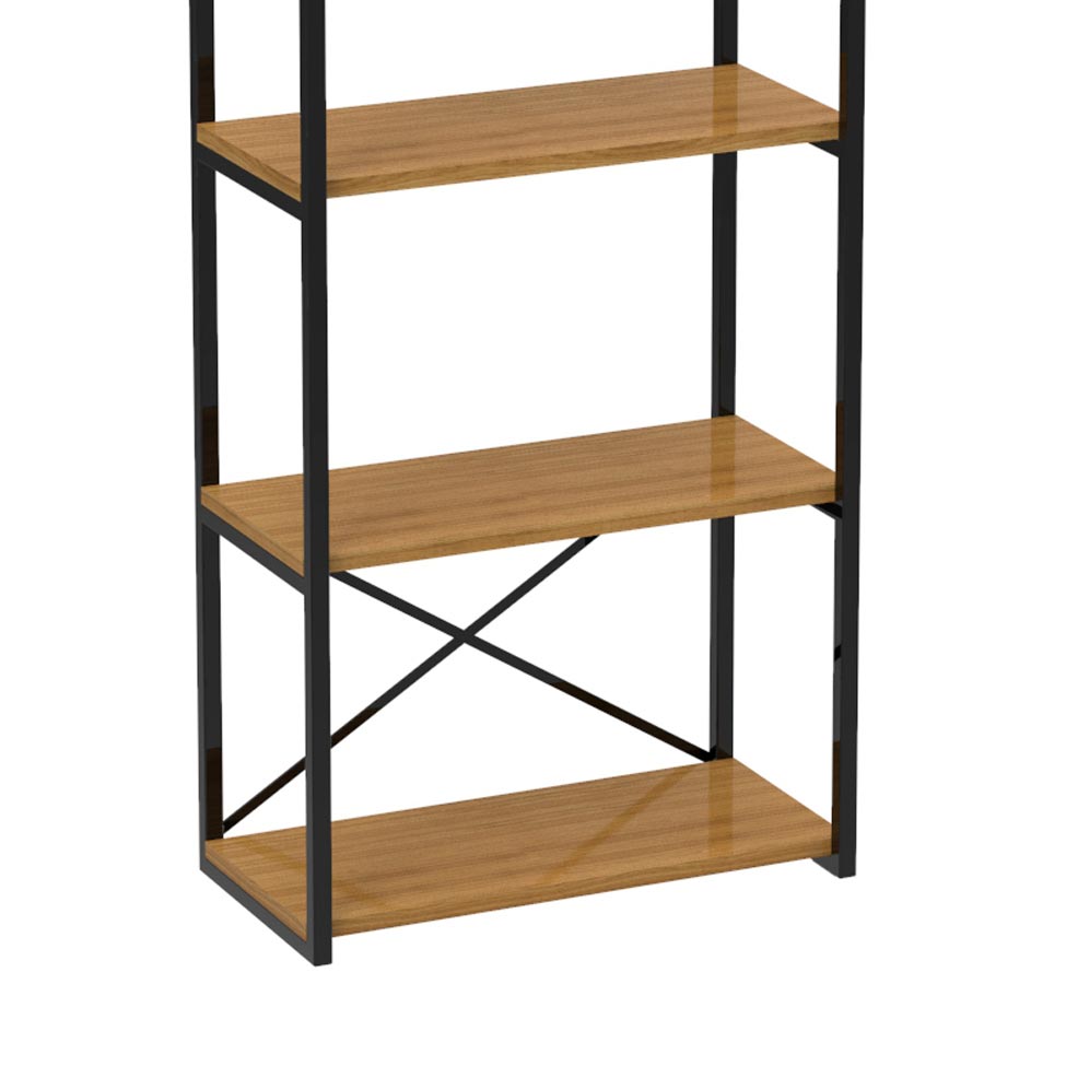 Estante Industrial Stanford Amêndoa e Preta 60 cm