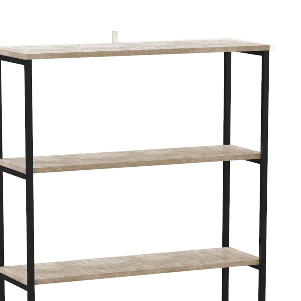 Estante Industrial Stanford Concreto e Preta 90 cm