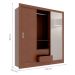 Guarda-Roupa Casal Luiza 3 Portas 2 Gavetas com 1 Espelho Carvalho