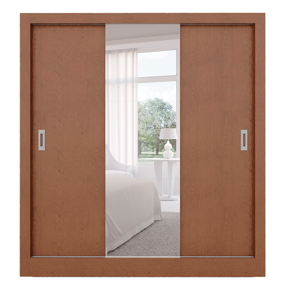 Guarda-Roupa Casal Luiza 3 Portas 2 Gavetas com 1 Espelho Carvalho