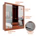Guarda-Roupa Casal Luiza 3 Portas 2 Gavetas com 3 Espelhos Carvalho